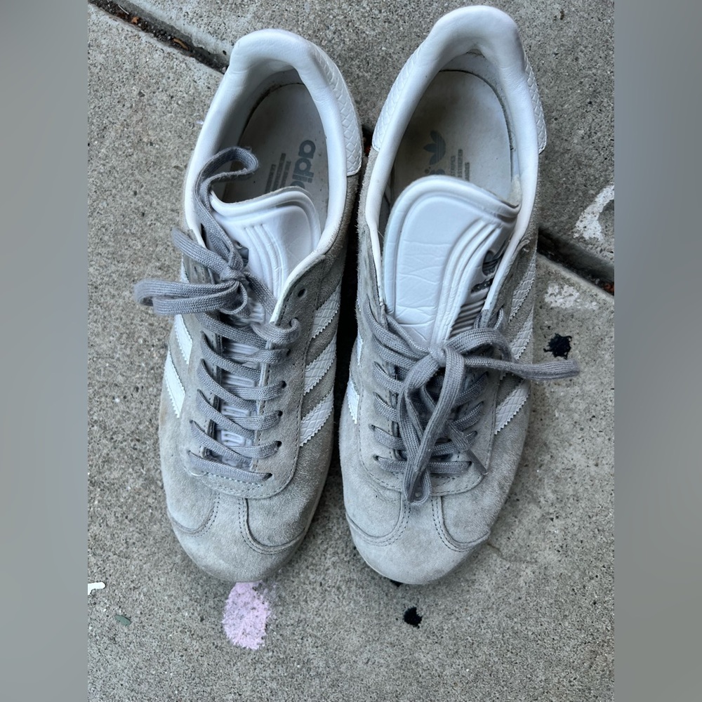 Adidas Gazelles size 8 grey